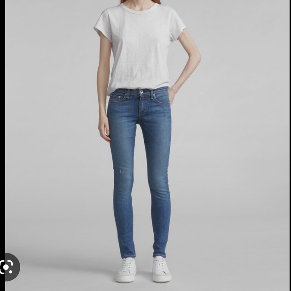Rag & Bone Medium Wash Mid-Rise Skinny Jeans Sz 28